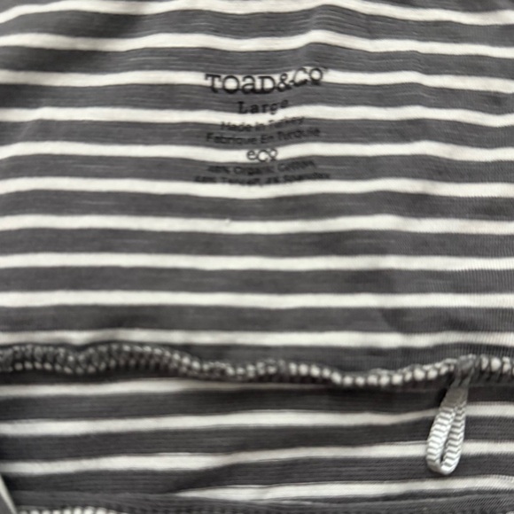 Toad&Co Chaka Skirt Gray White Striped Organic Cotton Large - Picture 6 of 8